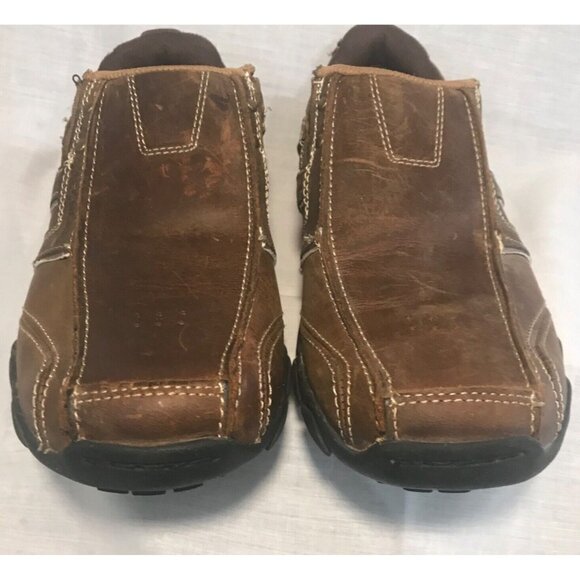 Skechers Men's Slip On Loafer Shoe Brown Relaxed Step Leather Size 7.5 - Picture 2 of 11